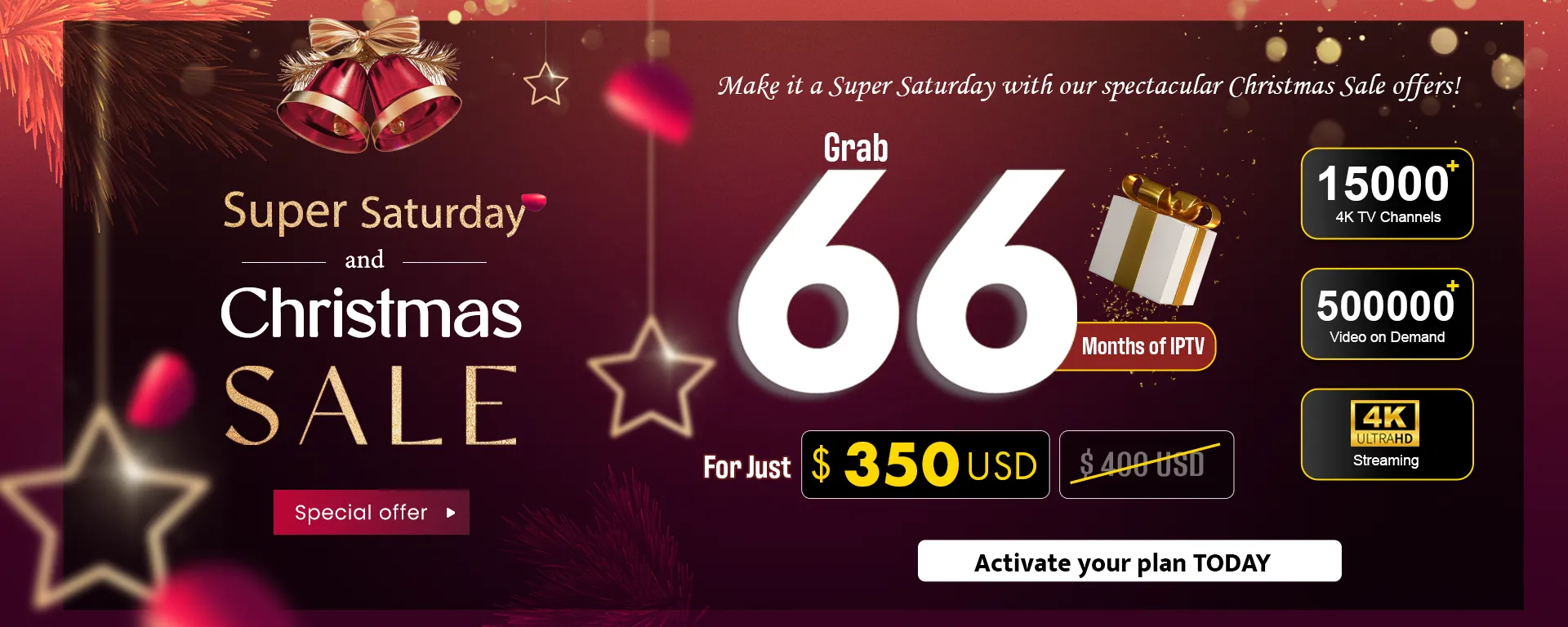 boss IPTV Super SATURDAY AND CHRITSMAS DESKTOP BANNER